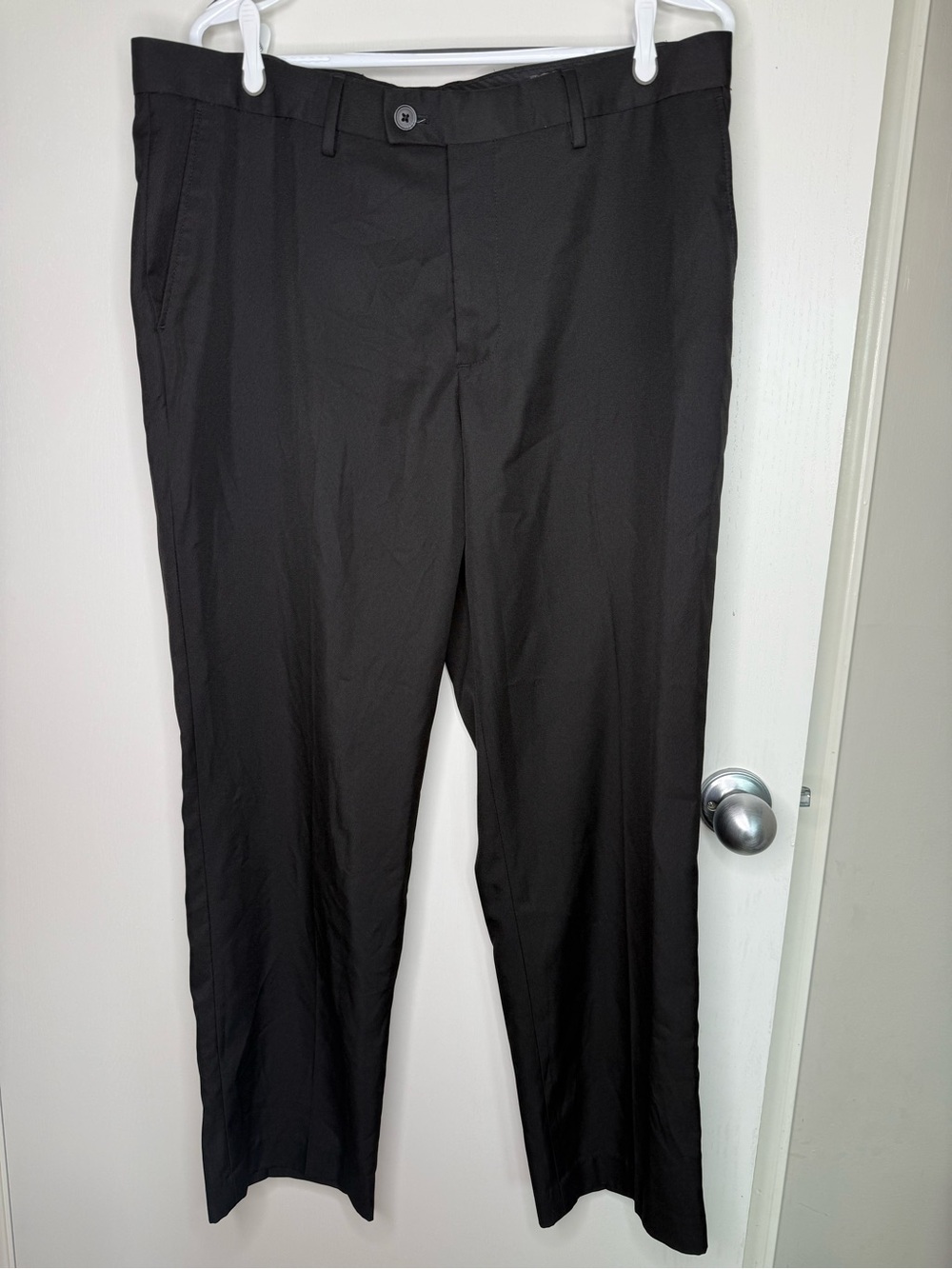 Mens American Modern Alexander Julian Black Dress Pants Classic Straight Fit